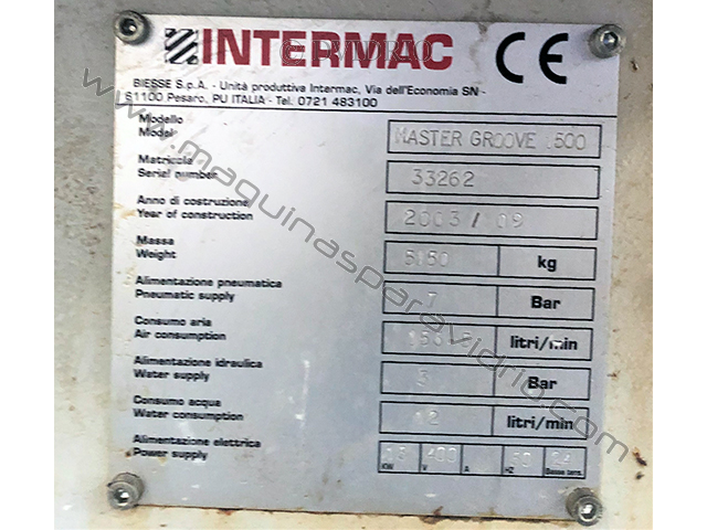 CONTROL NUMÉRICO (CNC) HORIZONTAL INTERMAC MOD. MASTER GROOVE 1500