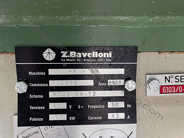 CANTEADORA RECTILINEA PARA VIDRIO BAVELLONI